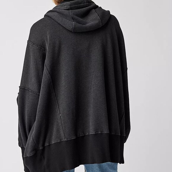 Free People Black Oversized Hoodie - Picture 3 of 12